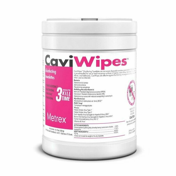 Caviwipes Metrex Surface Disinfectant Wipes, 6 X 6.75in, 1920PK 13-1100